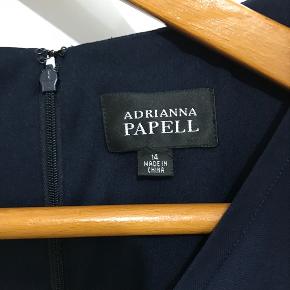 Adrianna Navy Tiered Short Evening Dress - Picture 7 of 8